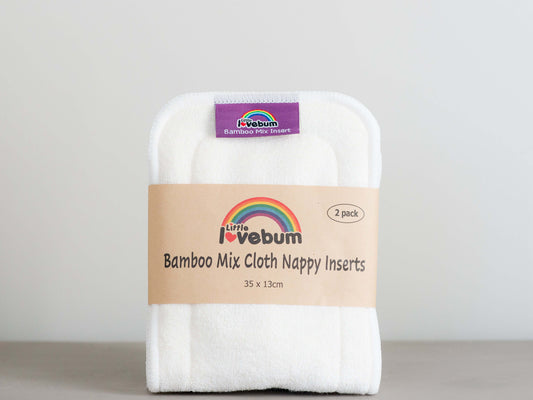 Little Lovebum Cloth Nappy Bamboo Mix Insert - 2 pack Diapers Cloth Nappy