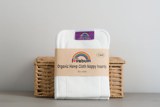 Little Lovebum Organic Hemp Cloth Nappy Insert - 2 pack Diapers